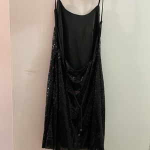 She and sky size small black sequin mini dress with open back
